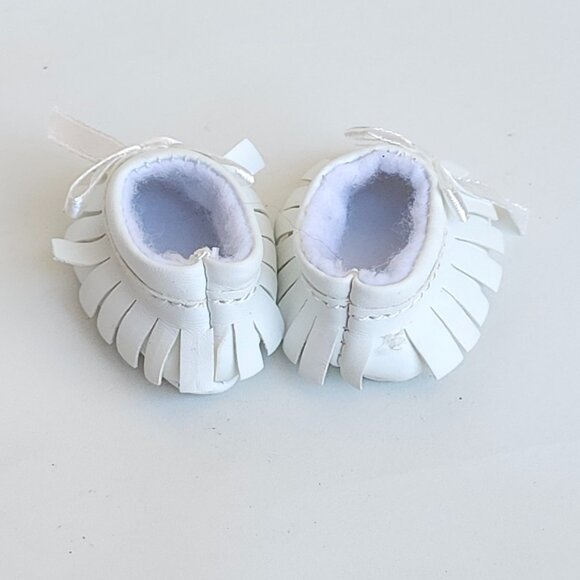 ADORABLE Baby Doll Moccasin Lot x 3 Pairs Yellow White Purple Doll Slippers Shoe - Picture 5 of 7